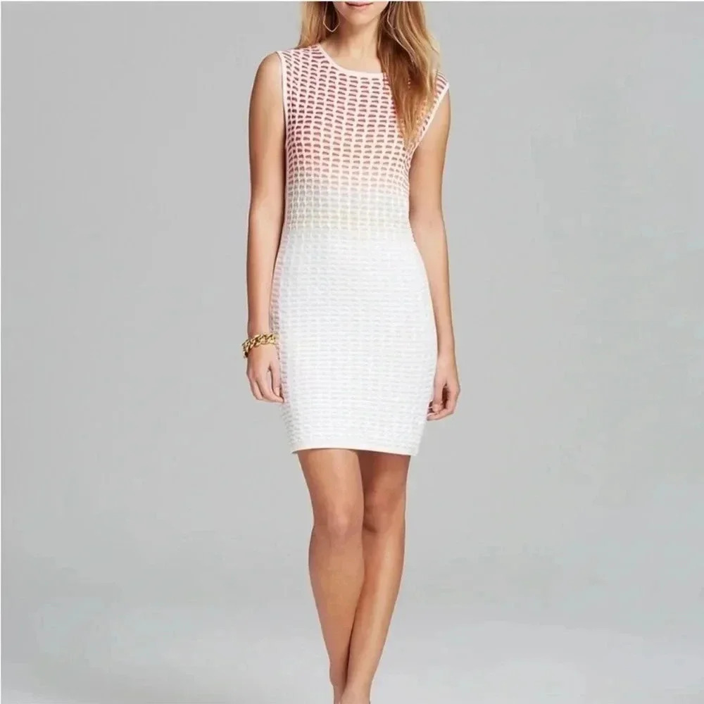 Magaschoni ombré dress red white